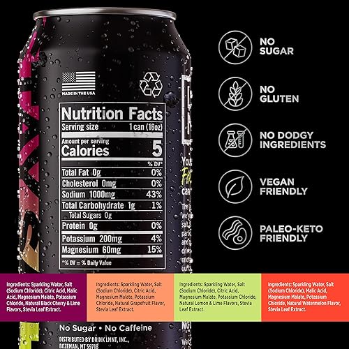 LMNT Sparkling Electrolyte Drink Variety Pack - 12 Cans