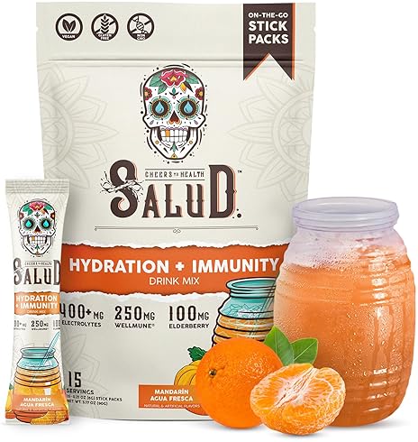 TASTE SALUD MANDARIN HYDRATION + IMMUNITY ELECTROLYTES POWDER, ELDERBERRY - AGUA FRESCA MIX