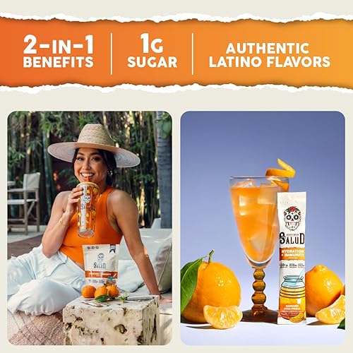 TASTE SALUD MANDARIN HYDRATION + IMMUNITY ELECTROLYTES POWDER, ELDERBERRY - AGUA FRESCA MIX