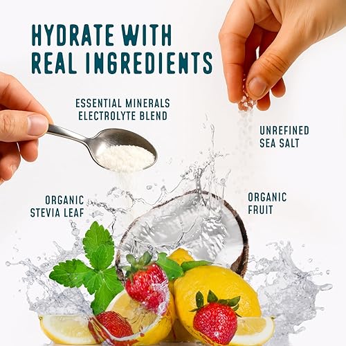 FlavCity Electrolytes Powder Packets - 28 Hydration Packets, Variety Pack - No Sugar Added - Real Fruit & Sea Salt - Keto & Gluten-Free