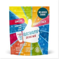 FlavCity Electrolytes Powder Packets - 28 Hydration Packets, Variety Pack - No Sugar Added - Real Fruit & Sea Salt - Keto & Gluten-Free