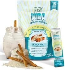 Klass Time Horchata Electrolyte Drink Mix | Sugar-Free Hydration Packs | 15 Sticks | Low Calorie, Natural Flavors