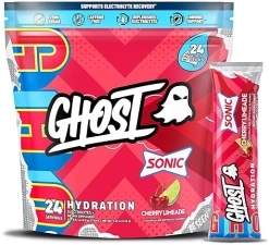 GHOST Hydration Packets, Sonic Cherry Limeade Electrolyte Powder - 24 Sticks