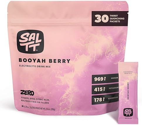 Keto Chow SALTT Electrolytes Drink Mix - Booyah (Mixed) Berry - 30 Packets - Zero Sugar & Gluten-Free