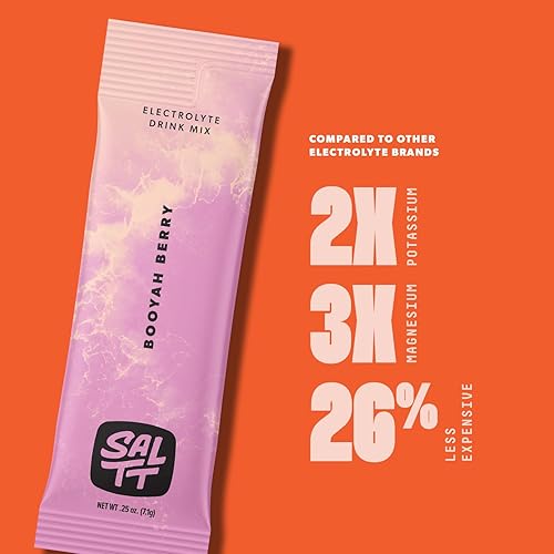 Keto Chow SALTT Electrolytes Drink Mix - Booyah (Mixed) Berry - 30 Packets - Zero Sugar & Gluten-Free