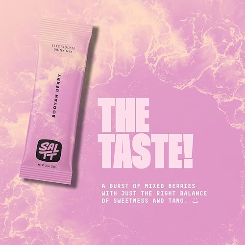 Keto Chow SALTT Electrolytes Drink Mix - Booyah (Mixed) Berry - 30 Packets - Zero Sugar & Gluten-Free
