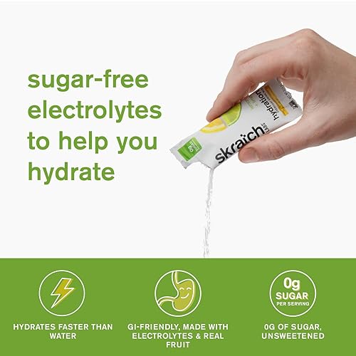 Skratch Labs Unsweetened Electrolyte Powder Packets - Lemon Lime Flavor - Sugar-Free - 15 Servings - Keto Paleo Vegan Friendly