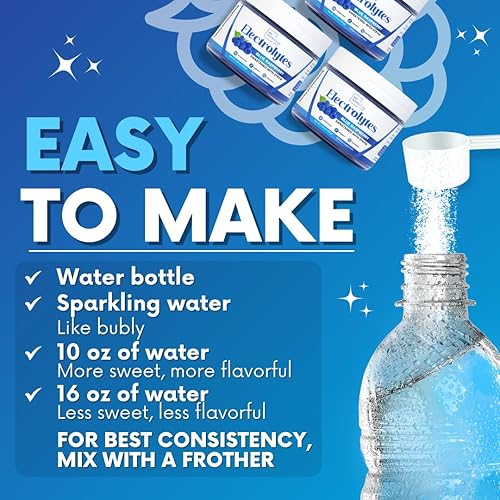 My Adventure Blue Raspberry Electrolyte Powder - Sugar-Free Drink Mix - All Natural Vegan Keto Paleo - Caffeine-Free Energy - 37 Servings