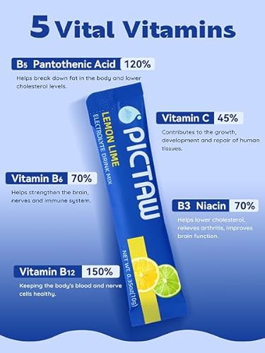 PICTAW Hydration Powder Packets for Dehydration Relief - Variety 30 Pack