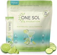 One Sol Hydration Boost Cucumber Lime On-The-Go Electrolyte Powder Drink Mix - 24 Stick Packs