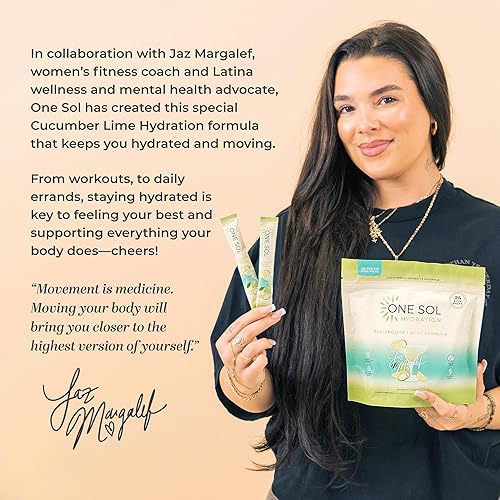 One Sol Hydration Boost Cucumber Lime On-The-Go Electrolyte Powder Drink Mix - 24 Stick Packs