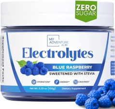 My Adventure Blue Raspberry Electrolyte Powder - Sugar-Free, Caffeine-Free Energy - Vegan & Keto-Friendly - 37 Servings