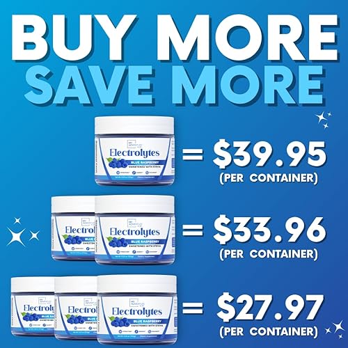 My Adventure Blue Raspberry Electrolyte Powder - Sugar-Free, Caffeine-Free Energy - Vegan & Keto-Friendly - 37 Servings