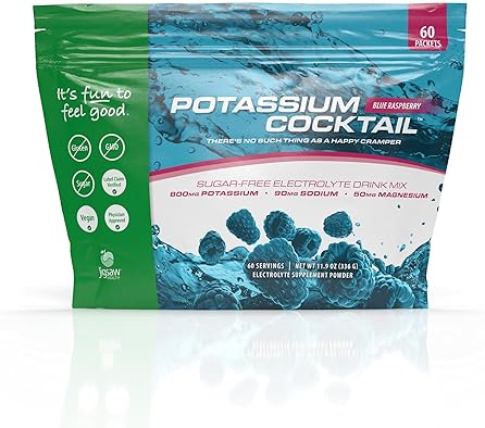 Jigsaw Health Potassium Cocktail Blue Raspberry Flavor 60 Servings (Packets)