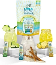 Klass Time Sugar-Free Electrolyte Drink Mix Variety Pack | Pineapple, Horchata, Cucumber Limeade | 15 Sticks | Low Cal, Natural Flavors