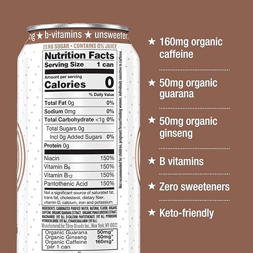 Hiball Energy Vanilla Seltzer Drink, Zero Sugar & Calorie, 16oz Cans, 8-Pack
