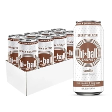 Hiball Energy Vanilla Seltzer Drink, Zero Sugar & Calorie, 16oz Cans, 8-Pack