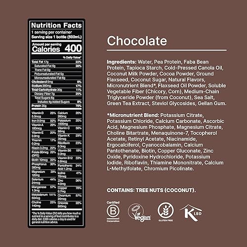Huel Black Edition Chocolate Ready-to-Drink Meal Replacement - 35g Protein, 27 Vitamins, Vegan, Gluten-Free - 16.9 Fl Oz (12 Pack)
