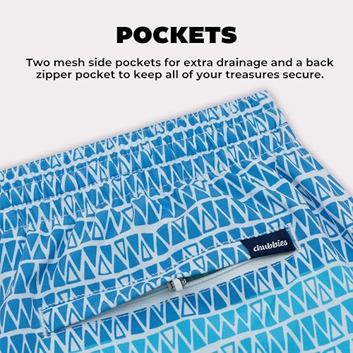 CHUBBIES MEN'S SWIM TRUNKS: 5.5" BEACH SHORTS WITH 4-WAY STRETCH AND MESH LINING