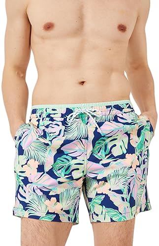 CHUBBIES MEN'S 4-WAY STRETCH SWIM TRUNKS - 5.5" BEACH SHORTS WITH ELASTIC WAIST AND DRAWSTRING