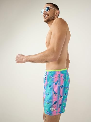 CHUBBIES MEN'S SWIM TRUNKS: 4-WAY STRETCH BEACH SHORTS WITH ELASTIC WAISTBAND