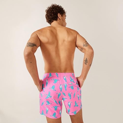 CHUBBIES MEN'S SWIM TRUNKS - 4-WAY STRETCH BEACH SHORTS, ELASTIC WAIST, DRAWSTRING