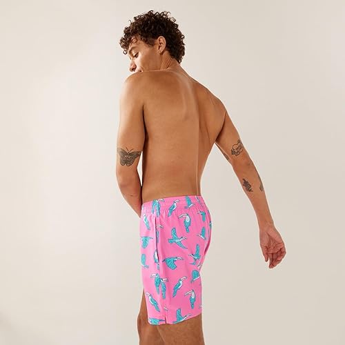 CHUBBIES MEN'S SWIM TRUNKS - 4-WAY STRETCH BEACH SHORTS, ELASTIC WAIST, DRAWSTRING