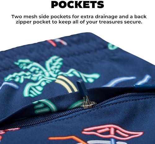 CHUBBIES MEN'S SWIM TRUNKS - 4-WAY STRETCH BEACH SHORTS, ELASTIC WAIST, DRAWSTRING