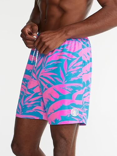 CHUBBIES MEN'S SWIM TRUNKS: 4-WAY STRETCH BEACH SHORTS WITH ELASTIC WAISTBAND AND MESH LINING