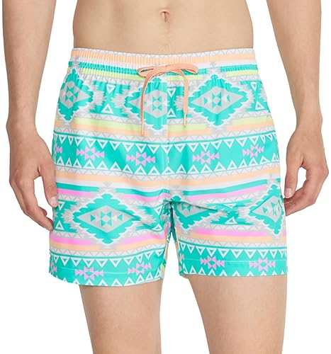 CHUBBIES MEN'S 4-WAY STRETCH SWIM TRUNKS - ELASTIC WAIST BEACH SHORTS