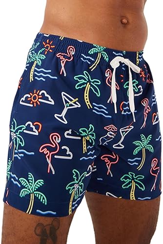 CHUBBIES MEN'S SWIM TRUNKS: 4-WAY STRETCH BEACH SHORTS WITH ELASTIC WAIST - 5.5" INSEAM