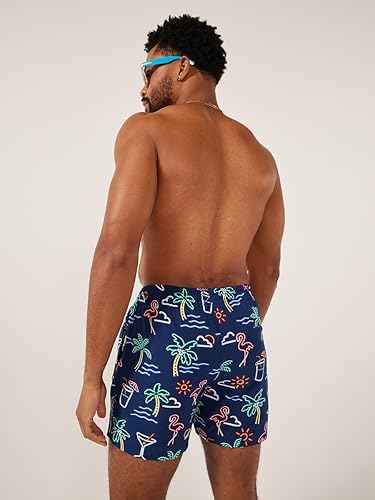 CHUBBIES MEN'S SWIM TRUNKS: 4-WAY STRETCH BEACH SHORTS WITH ELASTIC WAIST - 5.5" INSEAM