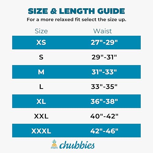 CHUBBIES MEN'S SWIM TRUNKS: 4-WAY STRETCH BEACH SHORTS WITH ELASTIC WAIST - 5.5" INSEAM