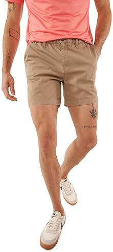 CHUBBIES MEN'S 5.5 INCH CHINO SHORTS: CASUAL ELASTIC WAISTBAND, POCKETS, STRETCH COTTON