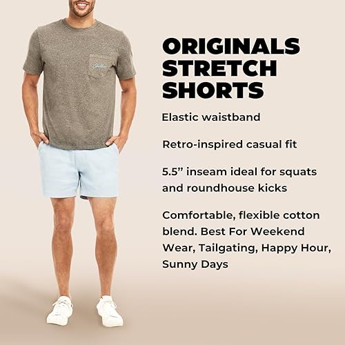 CHUBBIES MEN'S 5.5 INCH CHINO SHORTS - CASUAL SHORTS WITH ELASTIC WAISTBAND, POCKETS, STRETCH COTTON