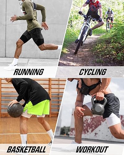 AIMPACT MEN'S 2-IN-1 COMPRESSION GYM SHORTS WITH PHONE POCKETS - 7 INCH