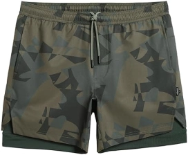 Baohui Maamgic Men's 2-in-1 Workout Shorts with Compression Liner and Zip Pocket
