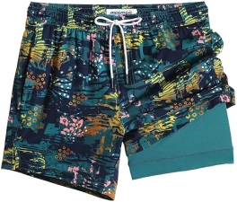 Baohui Maamgic Men's 5" Stretch Swim Shorts with Compression Liner - Beach Swimwear
