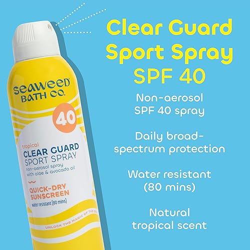 SEAWEED BATH CO. SPF 40 SPORT SUNSCREEN SPRAY, 6OZ, WITH SEAWEED, ALOE & AVOCADO OIL