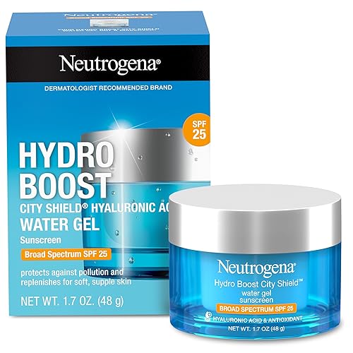 NEUTROGENA HYDRO BOOST CITY SHIELD SPF 25 WATER GEL MOISTURIZER, HYALURONIC ACID, OIL-FREE, 1.7 OZ