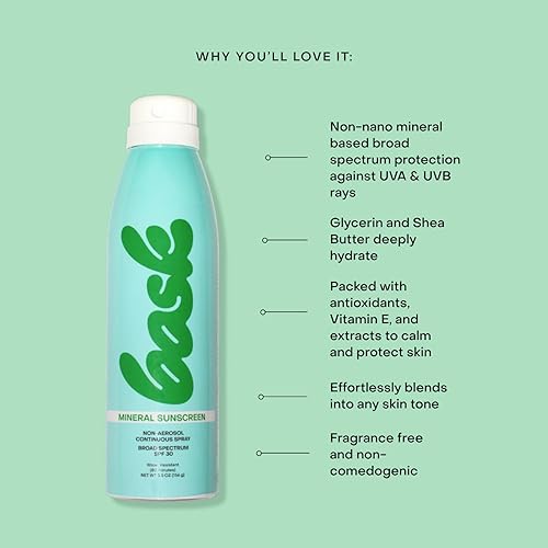 BASK SUNCARE SPF 30 MINERAL SUNSCREEN SPRAY - REEF SAFE, FRAGRANCE-FREE, BROAD SPECTRUM PROTECTION - 5.5 OZ