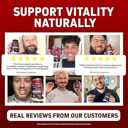 HERBTONICS KOREAN RED PANAX GINSENG 1500MG ENERGY SUPPLEMENT - PEAK PERFORMANCE, FOCUS & VITALITY - HIGH POTENCY - 240 CAPSULES