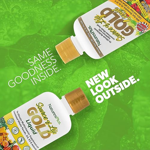 NATURES PLUS SOURCE OF LIFE GOLD LIQUID MULTIVITAMIN - 30 OZ - SUPPORTS ENERGY, IMMUNE HEALTH & WELL-BEING - 30 SERVINGS