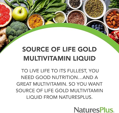 NATURES PLUS SOURCE OF LIFE GOLD LIQUID MULTIVITAMIN - 30 OZ - SUPPORTS ENERGY, IMMUNE HEALTH & WELL-BEING - 30 SERVINGS