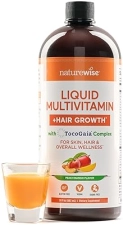 NATUREWISE LIQUID MULTIVITAMIN WITH TOCOGAIA® FOR HAIR GROWTH & SKIN SUPPORT + BIOTIN, VITAMIN D, E, B - VEGAN - 30 FL OZ