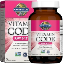 Garden of Life B12 Capsules - Vegan Whole Food B-12 for Energy - 1,000mcg Methylcobalamin - Probiotics & Enzymes - Gluten