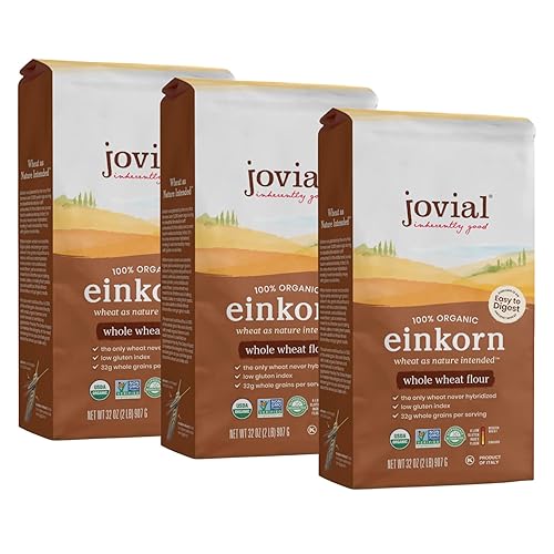 JOVIAL ORGANIC EINKORN WHOLE WHEAT FLOUR FOR SOURDOUGH BAKING - HIGH PROTEIN, NON-GMO, EUROPEAN ITALIAN FLOUR - 96 OZ.