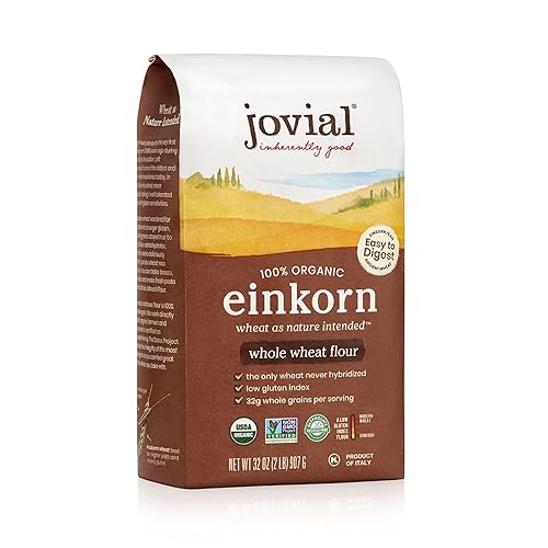 JOVIAL ORGANIC EINKORN WHOLE WHEAT FLOUR FOR SOURDOUGH BREAD BAKING - HIGH PROTEIN, NON-GMO, 32 OZ