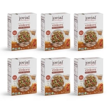 JOVIAL EINKORN WHOLE GRAIN PENNE RIGATE PASTA - HIGH PROTEIN, NON-GMO, USDA CERTIFIED, MADE IN ITALY - 12 OZ, 6 PACK
