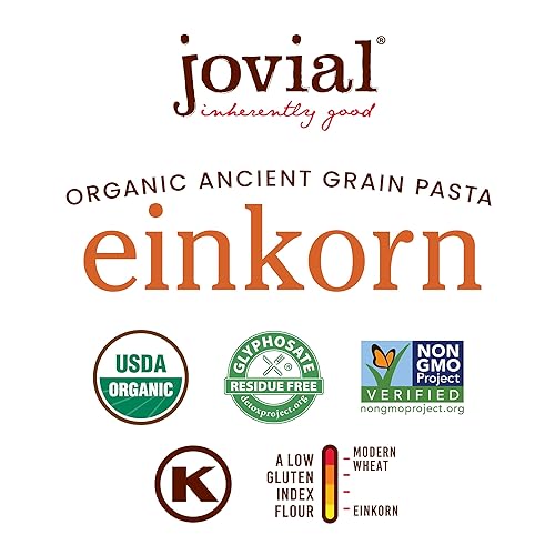 JOVIAL ORGANIC EINKORN SPAGHETTI PASTA - THIN PROTEIN NOODLES, 12 OZ